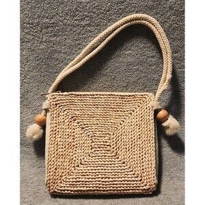 Vintage Marcus Brothers  Made in Italy Brown Woven Satchel Purse Bag